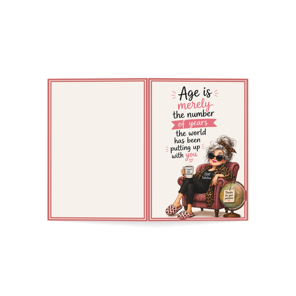 Birthday Greeting Card — "Age is merely the number of years the world has been putting up with you" (Single or Bulk Packs)