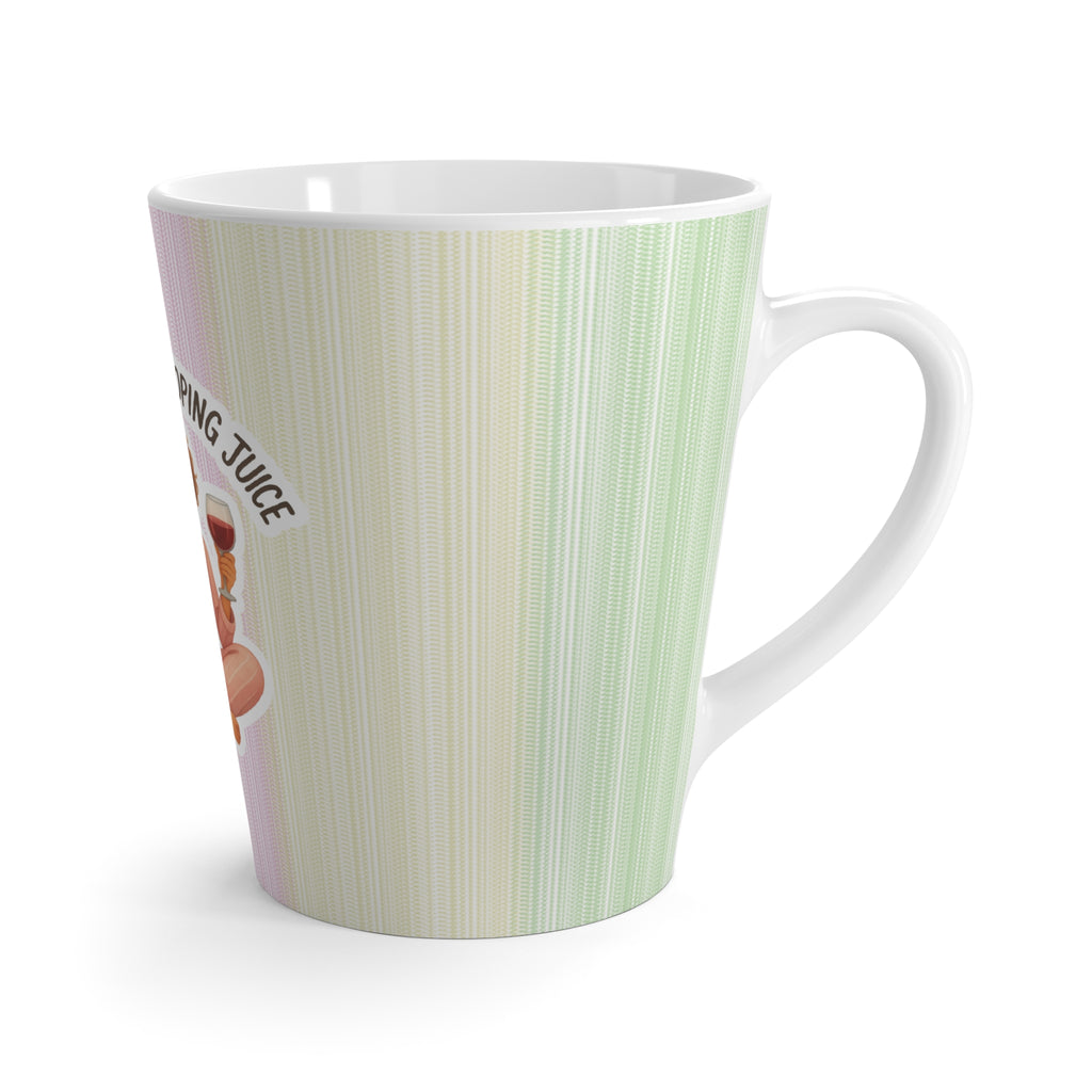 Chaos Fuel & Coping Juice Latte Mug | Pastel Stripes, Relaxed Meditating Figure