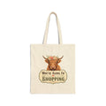 Tote Bag — “Moo’ve Along, I’m Shopping” Floral Cow Canvas Tote
